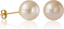 Handpicked Freshwater Pearl Stud Náušnice 14K Gold Plated Sterling Silver Round pre ženy Hypoalergenic