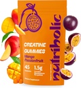 Monohydrát kreatínu Gummy pre mužov a ženy - ľahko sa dá zjesť, Vegan, Gluten-free, non-GMO, 1,5 g kreatínu na Gummy - 45ct (45 gróf, Mango Passionfruit)