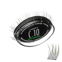 Lashify Curl 10mm Gossamer predĺženie rias Doplniť Ombre Green, ľahko DIY False Lashes pre prirodzený vzhľad