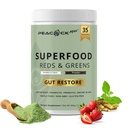Superfood Reds & Greens Powder - 11.64 oz, Prebiotiká & Probiotiká pre trávne zdravie, Super Greens Powder s Ashwagandha pre zdravie Gut, imunita, Antioxidanty, Vegan, Non-GMO