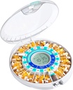 Daviky Automatic Pill Dispenser pre staršie osoby s alarmom, 28-Deň Electronic Locked Pill Box, Zvukové & svetelné upozornenie na lieky, Vitamíny, a doplnky