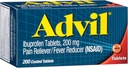 Advil Bolesť Reliever a horúčka Redukcia, úľava od bolesti Medicína s Ibuprofenom 200 mg pre bolesti hlavy, bolesti chrbta, menštruačné bolesti a úľava od bolesti kĺbov - 200 obalených tabliet