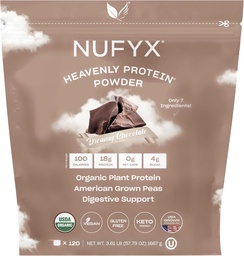 NUFYX® • Nebeský proteín® Powder • Svet jemnejší 100% Organic American Grown Peas • Vegan • Bezlepkové lepidlo • Nízky cukor (Dreamy Chocolate, 120 Scoops)...