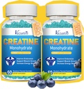 2 balenie Kreatín monohydrát Gumies pre ženy a mužov, cukor zadarmo Vegán Kreatín doplnok pre budovanie svalovej hmoty, zvýšenie energie a sily, čučoriedková príchuť, 120 Počet