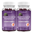 Mulittea Glukozamín Chondroitín Gummy - Extra sila Spoločná podpora doplnok s MSM a bazy pre prírodné kĺby, Antioxidant imunitná podpora pre dospelých, muži a ženy-(2 balenie)