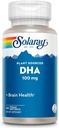 SOLARAY DHA doplnky 100 mg - D H A Omega 3 mastné kyseliny pre wellness podporu, prenatálne DHA Omega 3 doplnok - Rastlina Zdroj z Algae olej - 60-dňová záruka, 60 Servings, 60 Vegan Softgels