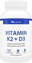 ML Naturals Vitamín K2 + D3 120 Rastlinné kapsuly, NSF-Certifikované a cGMP-Compliant