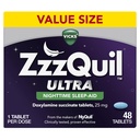 ZzzQuil ULTRA, Sleep Aid, Doxylamine Sukcinát 25 mg, Sleep Aids pre dospelých, Nočný sleep Aid, 48 tabliet