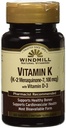 Veterný mlyn Prírodné vitamíny Vitamín K (K-2 Menochinón-7, 100 μg) 60 tabliet (Pack of 1)