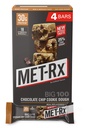 MET-Rx Big 100 Kolosálne proteínové tyčinky, veľké ako zdravá náhrada jedla, Snack, a pomoc podpora energie, lepidlo zadarmo, čokoládové Chip Cookie Dough, 100 g, 4 gunt (Backaging May Vary)