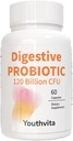 Probiotiká s prebiotikami, 120 miliárd CFU, pre Gut Health & Digestive Support, probiotiká pre ženy a mužov, 60 kapsúl