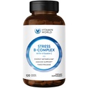 Vitamín World Stres vitamín B komplex s vitamínom C, Timed Release High-Potency Vitamín B6, B12, Niacín, folát a biotín pre stres, energia, metabolizmus a imunitná podpora, non-GMO, 120 Caplets