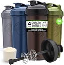 GOMOYO [4-Pack] 28-Ounce Shaker Fľaša Protein Shaker Bulk fľaša s akciou-Rod Wire Mixer 