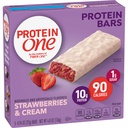 Proteín One 90 Kalórie Protein Bars, Jahody a krém, Keto Friendly, 5 Ct, 4.8 oz