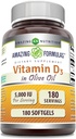 Amazing Vzorce Vitamín D3 s olivovým olejom 5000 IU Softgels Supplement 