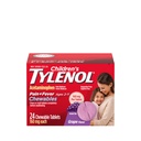 Detské tylenol Chewables s 160 mg acetaminofénu, bolesť Reliyver a horúčka Redukcia pre deti studená + chrípka príznaky, bolesť hlavy, bolesť hrdla a zubov, aspirín-bez, hroznová príchuť, 24 ot
