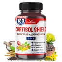 CORTISOL Shield 9-in-1 - Magnézium + Ashwagandha s fosfotidylserínom, L-Theanine, St. John's Wort, Rhodiola Rosea - Relaxačná podpora, Hormone Balance - USA Made (180 gróf z 1)
