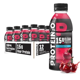 Protein2o Hydratácia Nápoj - 2-v-1 kvapalina Clear Swhey Protein Isolate and Electrolyte Drink - 15g Protein, Vitamíny B5, B6 - Recovery po cvičení - 16.9 Fl Oz - 12 gróf Wild Cherry