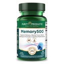 Produkty čistoty Pamäť500 Bacopa menniera/Brahmi Elite Nootropic Complex - Podpora Peak Cognitive Performance*, Zvýšená rýchlosť učenia* a zdravá pamäť a recall* - 30 Vegetariánskych čiapok