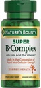 Nature's Bounty Super B-komplex s kyselinou listovou Plus vitamín C, 300 tabliet (2 x 150 počet fliaš)
