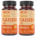 DEVA Organické vegánske vitamíny Ľanový olej - bohatý na Omega-3, pretlačený a nerafinovaný - 90 kapsúl, 2-Pack