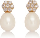 18K zlato plátovaný Sterling Silver Stud Ružové Pearl Drop Náušnice
