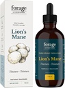 Forage Hyperfoods- Original Canadian Grown Lion's Mane Mushroom Superfood Liquid Supplement Extract Tincture, Vegan, Non-GMO, Natural Brain Aid- Zlepšenie pamäte a Nerve Podpora 118ML