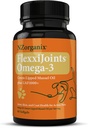 FlexxiJoints Omega-3 Hip a Joint Supplement • Zelená-Lipped Mussel Omega-3 Oil pre psy • 100% Nový Zéland Zelená-Lipped Mussels (60 Softgels)