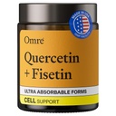 OMRE Quercetin a fisetin doplnky - Tretia strana testované senolytické doplnky pre podporu starnutia - 500mg Quercetin Phytosome a 100mg Fisetín - vysoko biologicky dostupné formy
