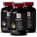 Berry Benefity - RESVERATROL COPLEX - Denné antioxidanty, Acai Berry sila, bazová boost, Hroznová skin Boost, Pomegranate Energy, Goji Berry Power, Hydratácia Faktor 3 Fľaše 180 Kapsule