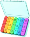 Usporiadateľ pilulky 3 Časy denne, Týždenné pilulky Organizátor 3x denne, Pill Box 7 deň, Denné pilulky Box Organizátor, Cestovné kontajnerové pilulky Prípady Usporiadatelia 7 deň, Medicína Organizátor držať vitamíny a lieky
