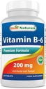 Najlepšie prírodné vitamíny b6 200 mg pre dospelých, 120 tabliet (120 počet (Pack of 1))