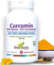 NEW ROOTS HERBAL Turmeric Curcumin Supplement 500mg with Gingers & Black Pepper Extract - 20x Better Absorbtion 