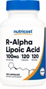 Nutricost R-Alpha Kyselina lipoová 100mg, 120 Kapsule - Veggie Kapsule, Non-GMO, Gluten Free