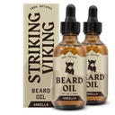 Striking Viking medvedí olej pre mužov - 2 Fl Oz, balenie 2, Vanilková vôňa - prirodzene odvodené kondicionér s mandle, čajovník, Argan & Jojobový olej pre brada rast, zmäkčovanie a hydratáciu