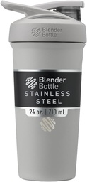 BlenderBottle Šport Izolovaná nerezová oceľ fľaša Shaker s drôtom Whisk, 24-Ounce, Grey 