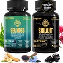 Geloo Superfood Supplement Bundle - 90 Count Sea Moss Kapsule (Sea Moss, Black Seed Oil) & 90 Count Pure Shilajit Kapsule (Shilajit, Ashwagandha) - 1 Balenie