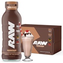 RAW Ready-to-Drink Protein Shake, Čokoláda - RTD Bielkoviny Nápoje s trávou-Fed Srvátka Proteín Izolát pre Post-Workout - Zero-Sugar & Gluten-Free Replacement Drink & Breakfast Shake, 12 Fl Oz