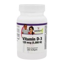 BariatricPal Vitamín D-3 125mcg (5000 IU) - Ľahké prehltnutie Vegetariánske mäkké kapsuly (250kt fľaša)