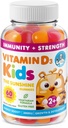 Vitamín D3 Gumičky pre deti a dospelých 2000 IU - Vysoko-absorpčné vitamín D pre deti Gumies Doplnky - Vegetariánska, Imunitná podpora D3 pre dospelých a deti (60 počet)