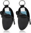 Astma Inhaler Holder Chráňte prenosné tašky Nosič PU kožený Cestovné inhalátor Mini taška pre L-Shaped Inhaler, Inhalátor Nie je súčasťou balenia (čierna, 2PCS)