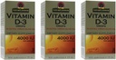 Prírodná odpoveď Vitamín D-3 kvapky 4000 LU, 0,5-Ounce, 3 počty