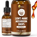 Lions Mane Mushrom Extract Liquid, Organic Lion's Mane Tinture Supplement, 98% Absorption, alkohol Free, Vegan, Non-GMO- 2 Fl oz