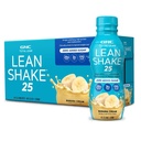GNC Lean Shake 25 Protein Shake, Klinicky dokázaný manažment hmotnosti, náhrada jedla, 25g proteínu s nulovým prídavkom cukru, pripravený na pitie, banánový krém, balenie 12 kusov