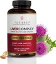 VITASEI Pečeň čistí detox a opravy, Pečeň komplex W/Milk Thistle extrakt, Garcinia, Curcumin C3, Podpora Bylinné diétne doplnky, Detox Formul pre ženy a mužov, 60 Kapsule