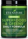 50 Super Greens Powder - Greens Superfood Powder with Fruits and Green Supplements - Supergreens Green Powder for Energy, Digestion, Vitality & Imunity - 30 Servings Vegan and Non-GMO