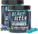 DYALE Beast Bites Creatine Bites - 5g Monohydrát kreatinínu na podanie - bez cukru alebo umelých farieb - Nízkokalórie, Vegan a Halal - Modrá malinová príchuť - 30 Gumies (2ks)
