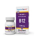 Superior Source No Shot Vitamín B12 Metylkobalamín 2500 μg, Rýchle rozpustenie MicroLingual Tablety, 90 Počet, Aktívna forma B12, Podporuje výrobu energie, Nervový systém Podpora, NeGMO
