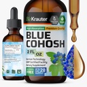 BIO KRAUTER® Menopauza Supplements for Women* - Blue Cohosh Tincture 2 Fl.Oz 28 Days of Supply - Vegan Blue Cohosh Extract for Menopause Support - Alkohol & Sugar free - Relaxation & Women's Wellness