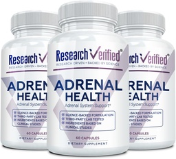 Výskum Overená adrenálna podpora - 180 Kapsule - Podpora Adrenal Gland Funkcia, Boost Energy, Balance Cortisol - Huby, B Vitamíny, Bioflavonoidy, BioPerine